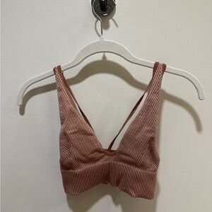 Urban Outfitters Pink Brown Striped Bralette, Size XS/S